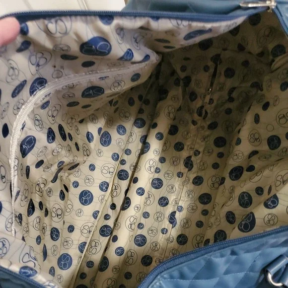 Samantha Brown Wheeled Nylon quilted Weekender - Blue - Picture 7 of 9